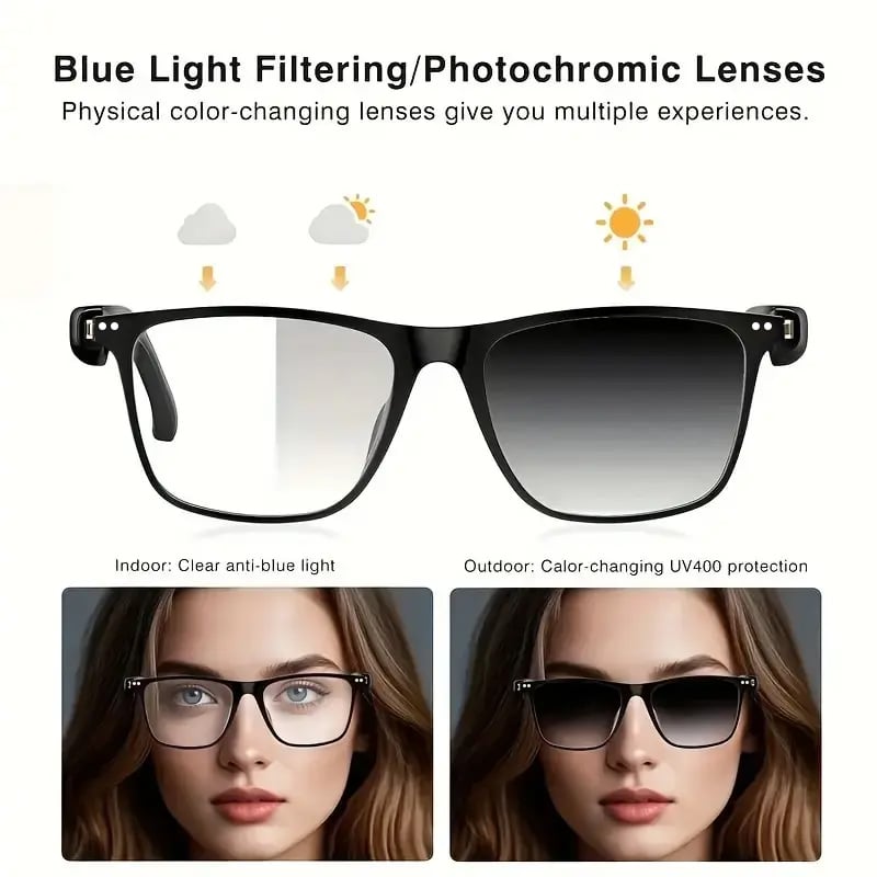 🔥 AI Interpretation Smart Glasses🕶️33-Language Translation, Photochromic Lenses, AI Chat & Hands-Free Audio
