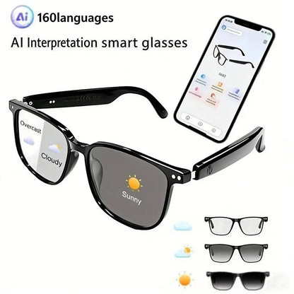 🔥 AI Interpretation Smart Glasses🕶️33-Language Translation, Photochromic Lenses, AI Chat & Hands-Free Audio