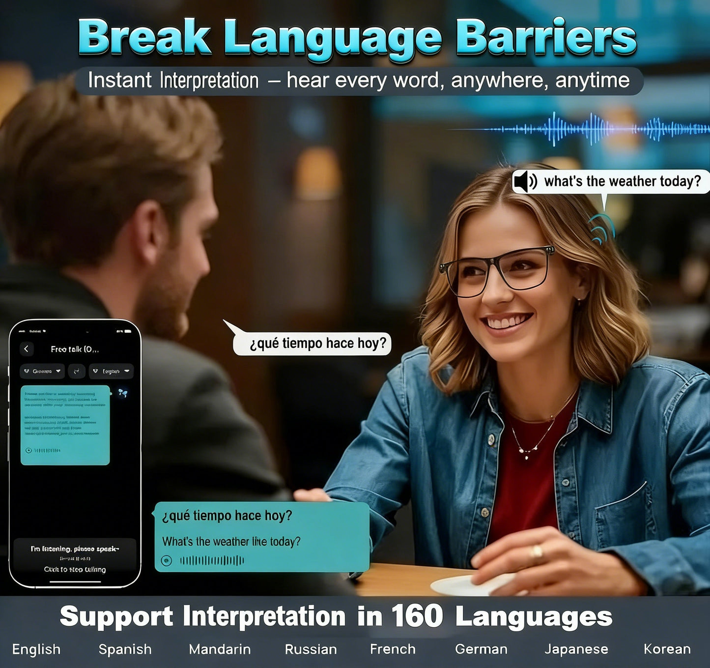 🔥 AI Interpretation Smart Glasses🕶️33-Language Translation, Photochromic Lenses, AI Chat & Hands-Free Audio