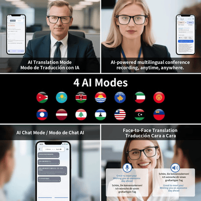 🔥 AI Interpretation Smart Glasses🕶️33-Language Translation, Photochromic Lenses, AI Chat & Hands-Free Audio