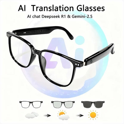 🔥 AI Interpretation Smart Glasses🕶️33-Language Translation, Photochromic Lenses, AI Chat & Hands-Free Audio