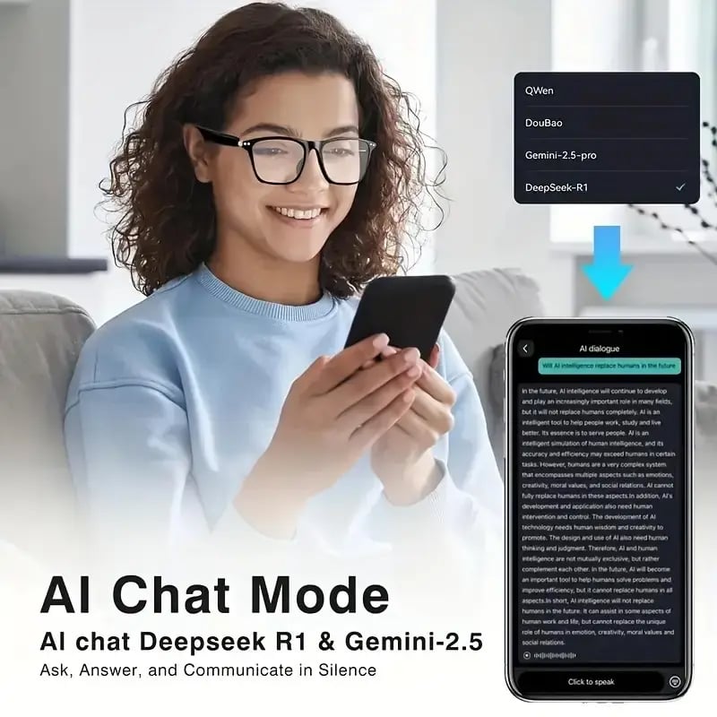 🔥 AI Interpretation Smart Glasses🕶️33-Language Translation, Photochromic Lenses, AI Chat & Hands-Free Audio